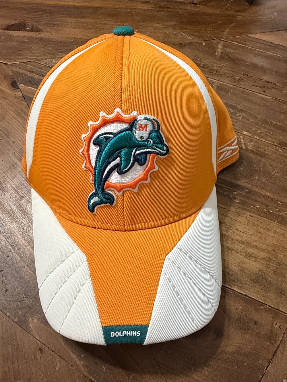 NFL Miami Dolphins Orange and White Reebok Logo Hat